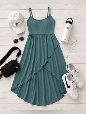 HALARA Dark Teal High Low Performance Athletic Dress Size XS New!